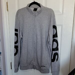 Adidas Men's Gray Full-Zip Sweatshirt Jacket